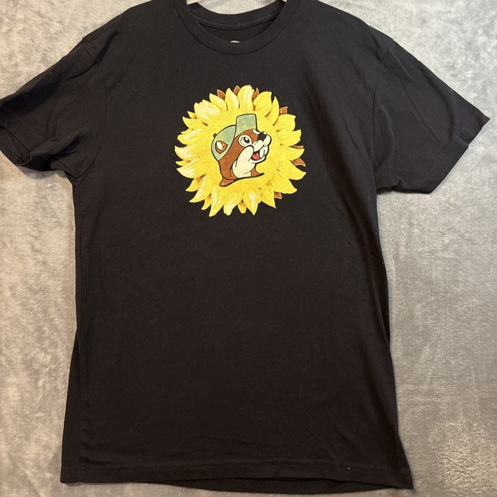 Buc-ees You Are My Sunshine Sunflower Beaver Graphic T-Shirt Black Mens Medium